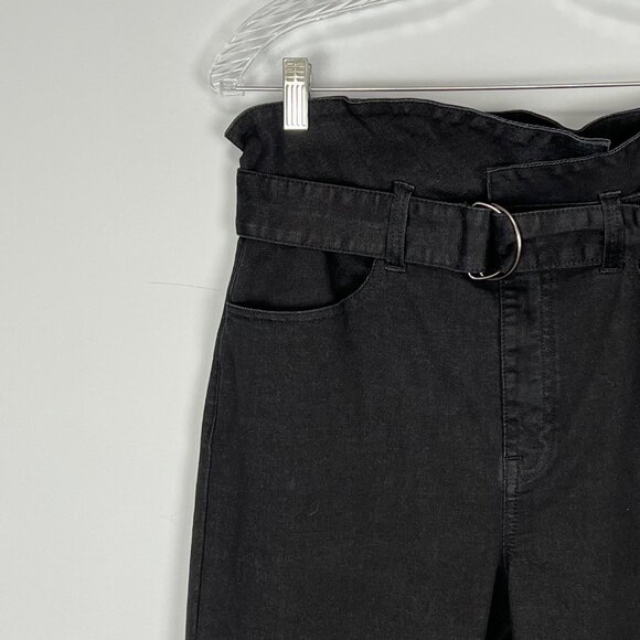 Pistola Womens Inez Black Paperbag Skinny Jeans Belted High Rise Raw Hem size 31 - Picture 7 of 15